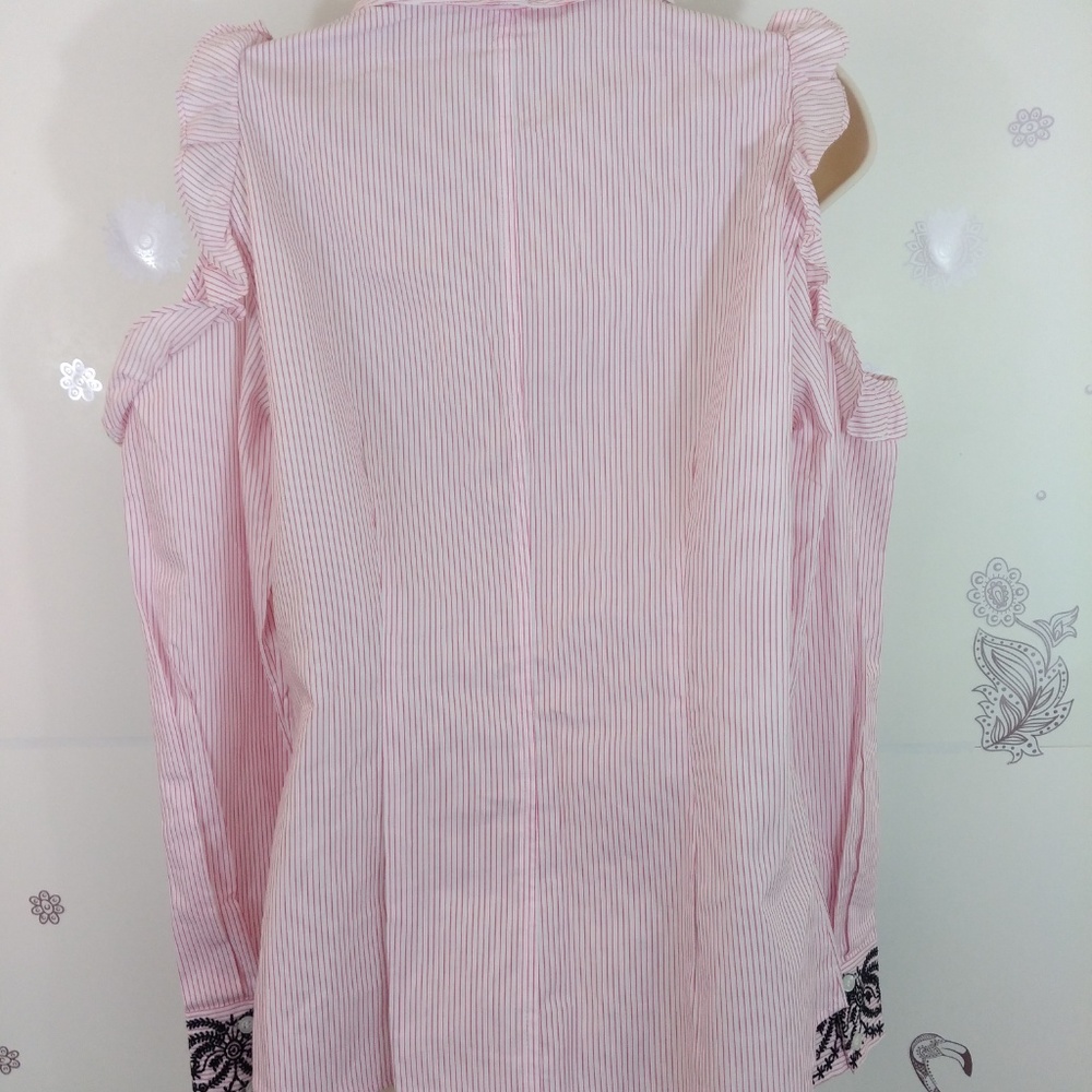 Nanette Lepore Medium Button Down Cold Shoulder - image 5